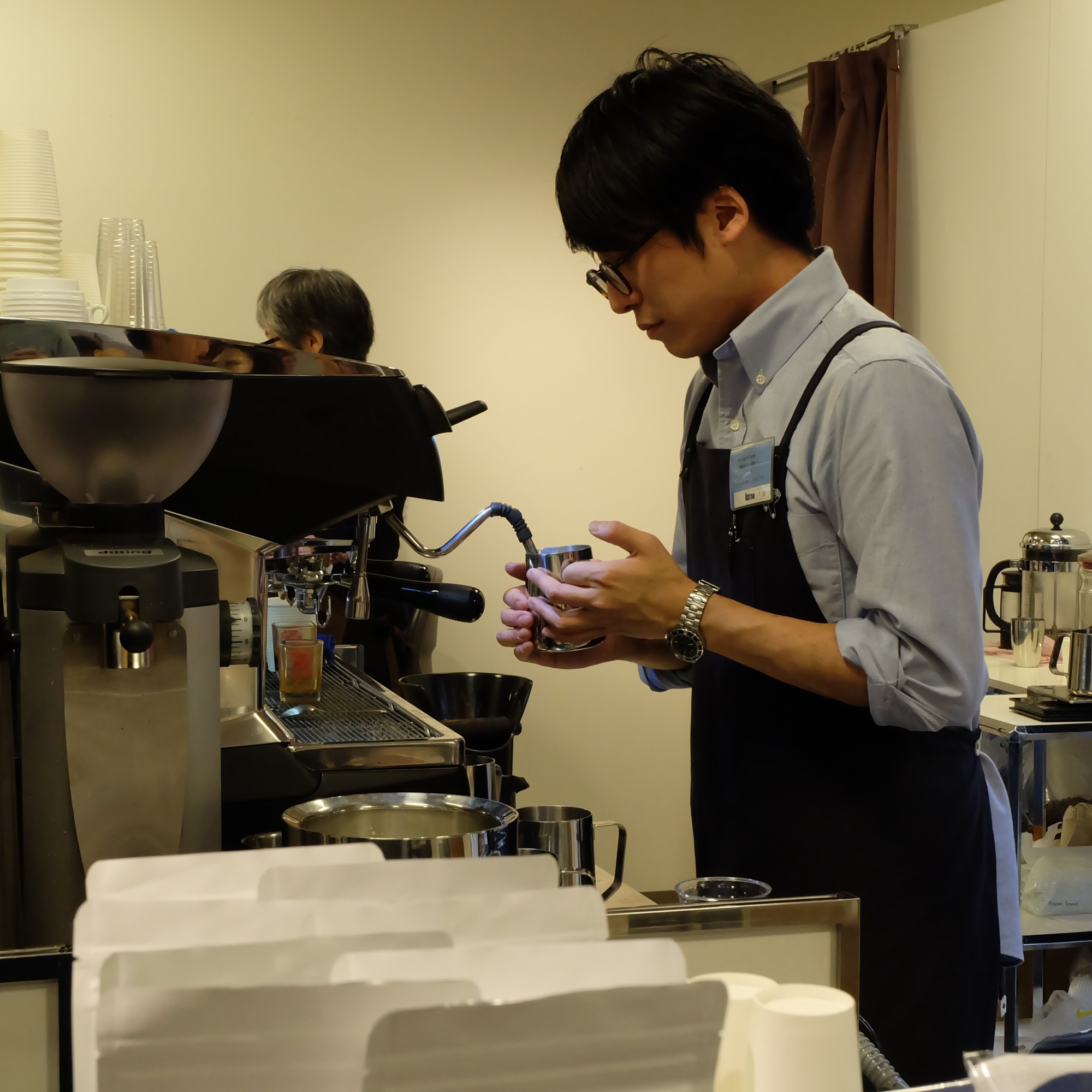 Switch Coffee Barista on Espresso Machine Tokyo Japan