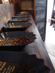 Trays of Coffee at Woodberry Coffee Roasters in Yoga Tokyo Japan