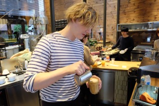 Barista at AllPress Espresso Kiyosumi-Shirakawa Tokyo Japan